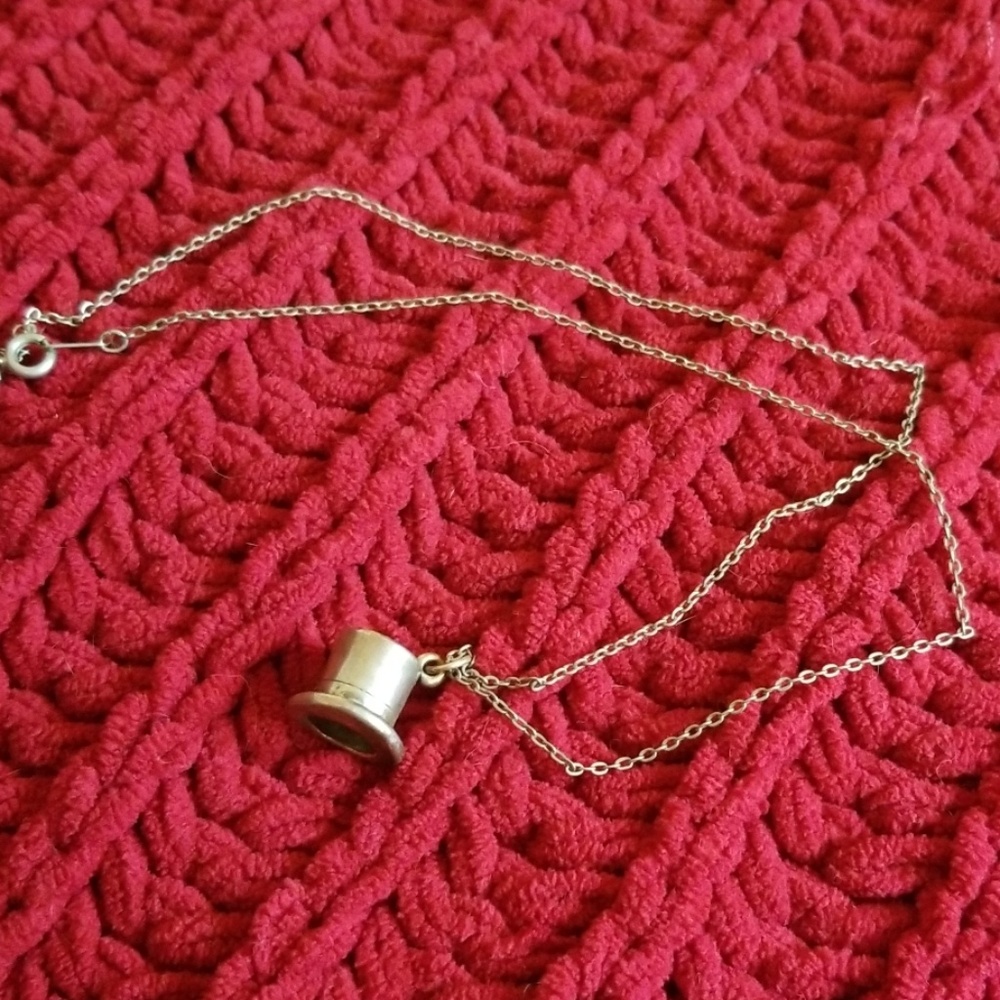 Silver Top Hat Necklace